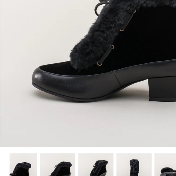 American Duchess NEVER WORN Alpen Chic Black Fur-Trimmed Heeled Boots. - Picture 4 of 9